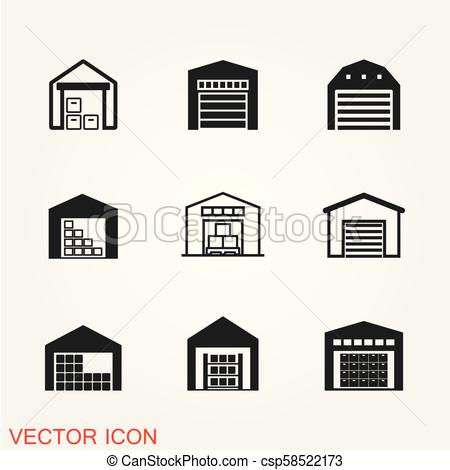 450x470 Warehouse Icon Vector, Symbol, Modern Flat Illustration.
