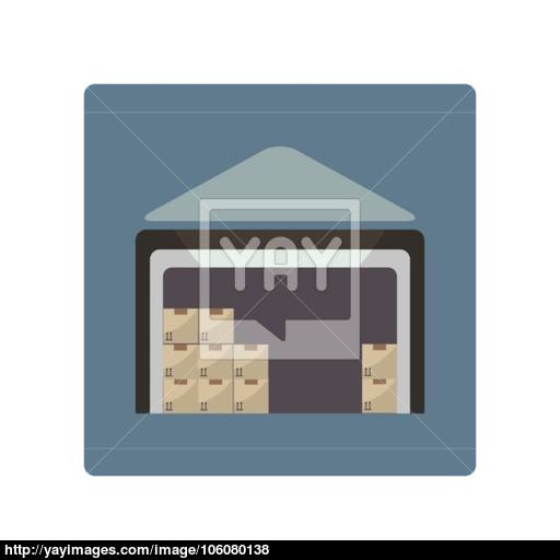 512x512 Flat Warehouse Icon Vector