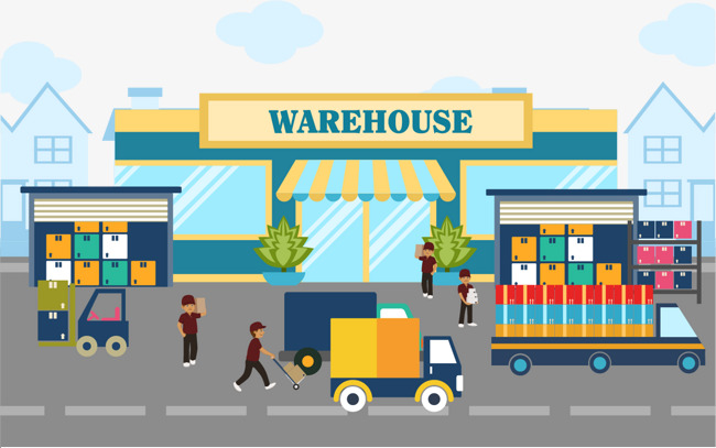 650x407 Vector Hand Painted Warehouse, Vector, Hand Painted, Warehouse Png