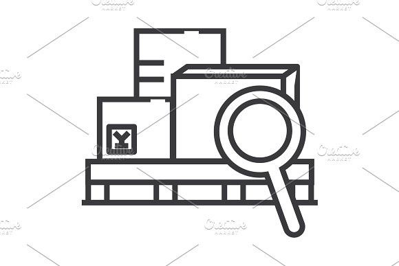 580x387 Warehouse Vector Line Icon, Sign, Illustration On Background