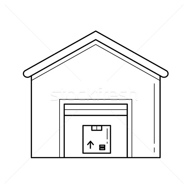 600x600 Warehouse Vector Line Icon. Vector Illustration Andrei Krauchuk