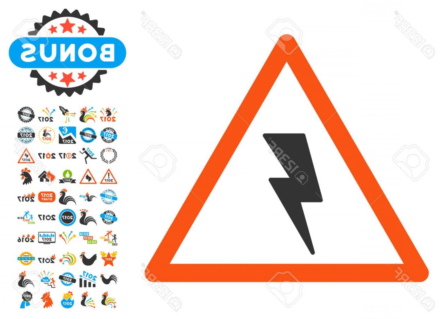 1560x1113 Photostock Vector Electricity Shock Warning Icon With Bonus New