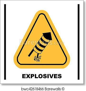 362x382 Art Print Of No Fireworks Vector Warning Icon Barewalls Posters