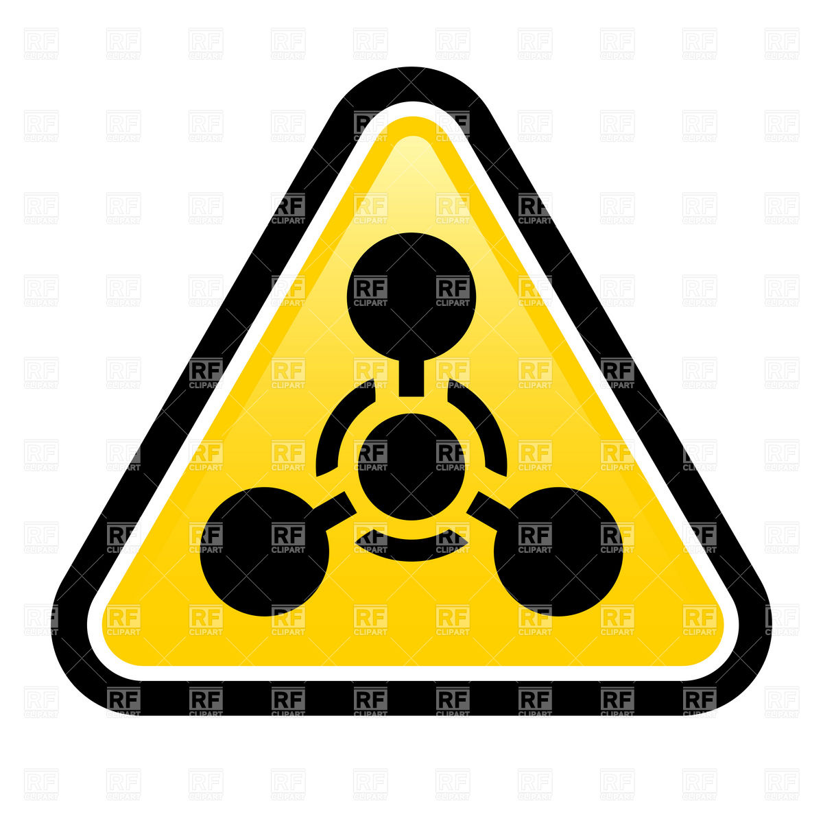 1200x1200 Chemical Weapon Triangular Warning Sign Vector Image Vector
