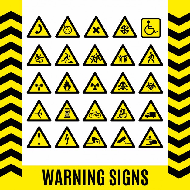 626x626 Warning Signs Set Vector Free Download