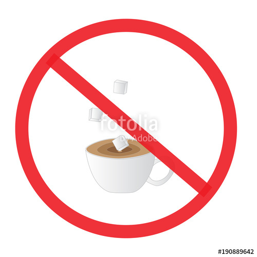 500x500 No Sugar. Not Allowed Sign, Warning Symbol, Vector Illustration