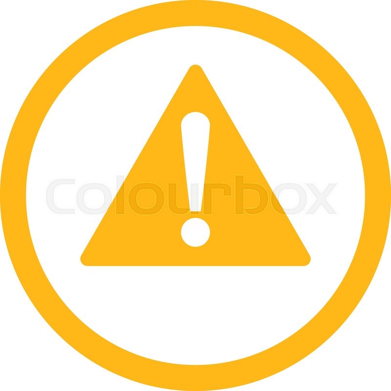 800x800 Warning Vector Icon. This Rounded Flat Symbol Is Drawn With Yellow