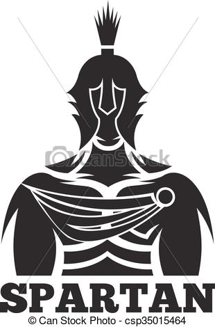 310x470 Old Vintage Antiques Spartan Warrior Vector Design Template.