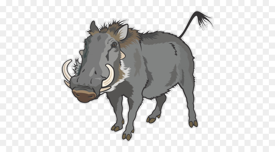 900x500 Common Warthog Wild Boar Clip Art Vector Graphics Illustration
