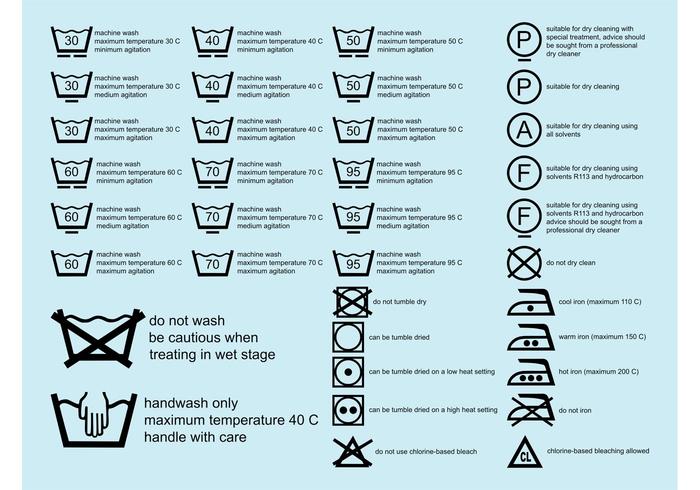 Wash Care Symbols Vector Download Free at GetDrawings | Free download