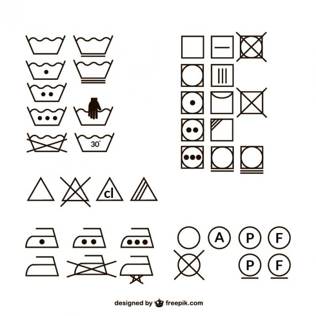 Wash Care Symbols Vector Download Free at GetDrawings | Free download