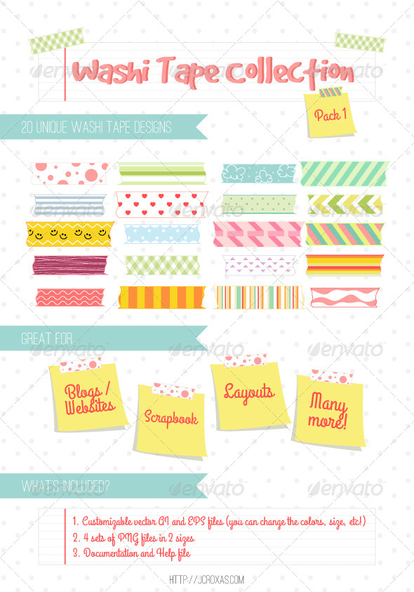 590x842 Washi Tape Designs Pack 1 By Jcroxas Graphicriver