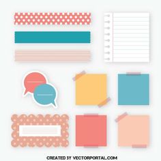 236x236 Washi Tapes And Stickers Vector. Scrapbook Vectors