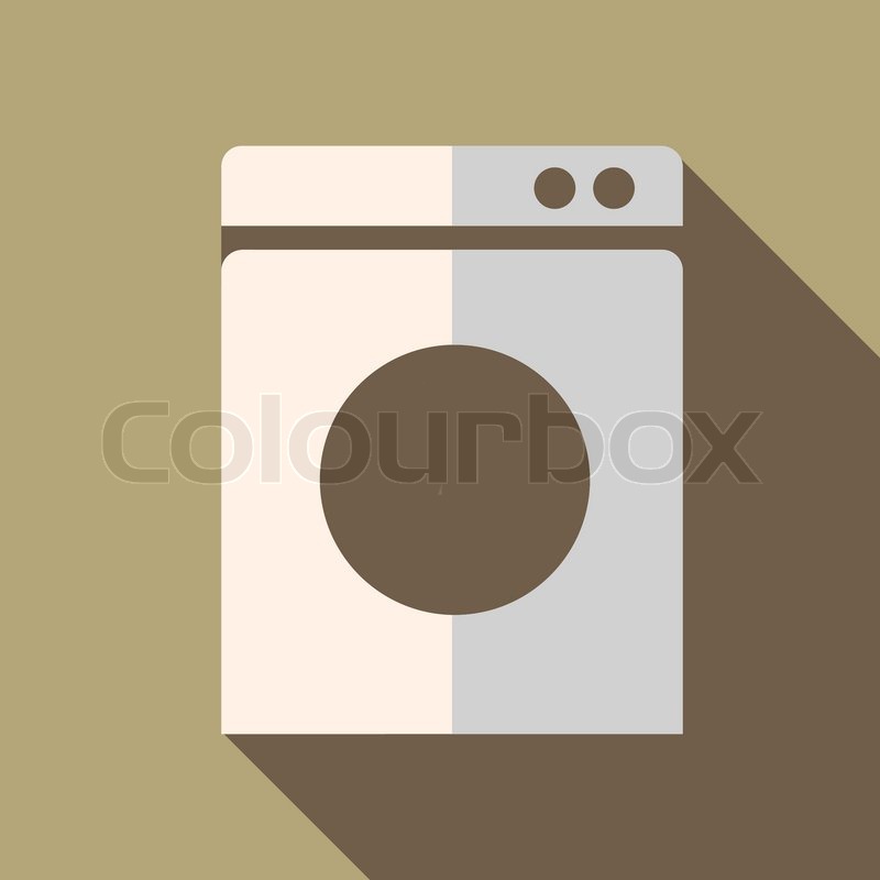 800x800 Modern Flat Design Concept Icon Washing Machine. Vector