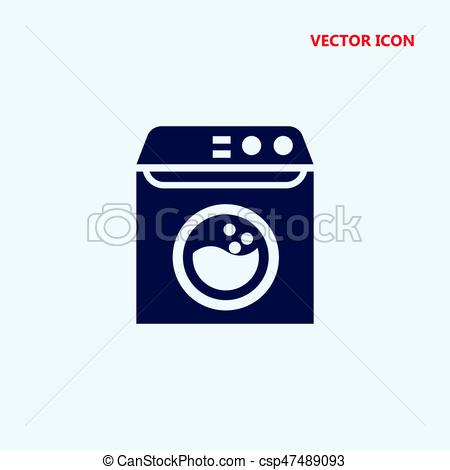 450x470 Washing Machine Vector Icon.