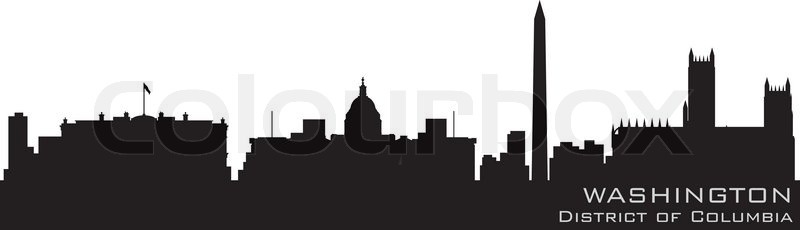800x230 Washington, District Of Columbia Skyline Detailed Vector