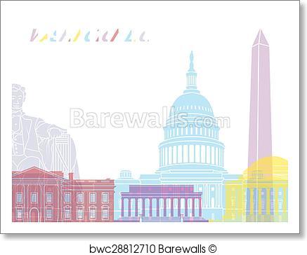 437x364 Art Print Of Washington Dc Skyline Pop Barewalls Posters