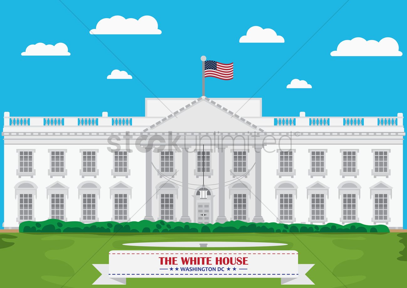1300x919 The White House, Washington Dc Vector Image