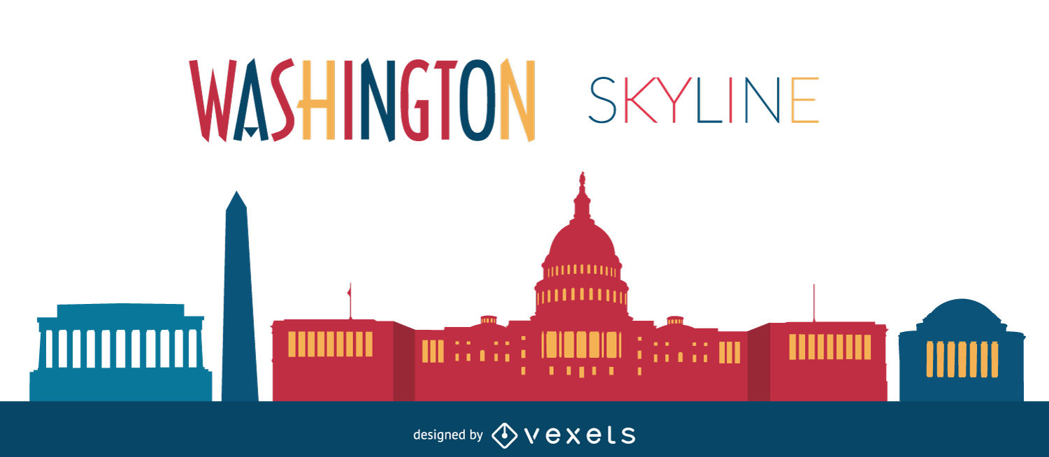 1500x654 Washington Skyline Illustration