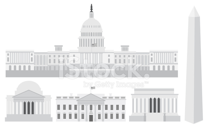 711x440 Edificios Del Capitolio De Washington Dc Y Memoriales Vector