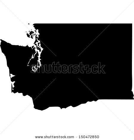450x470 Map Outline Of Washington State High Detailed Vector Map