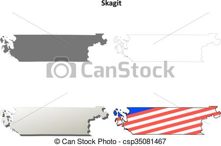 450x298 Skagit County, Washington Outline Map Set. Skagit County