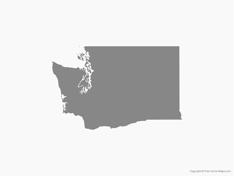 460x345 Vector Map Of Washington