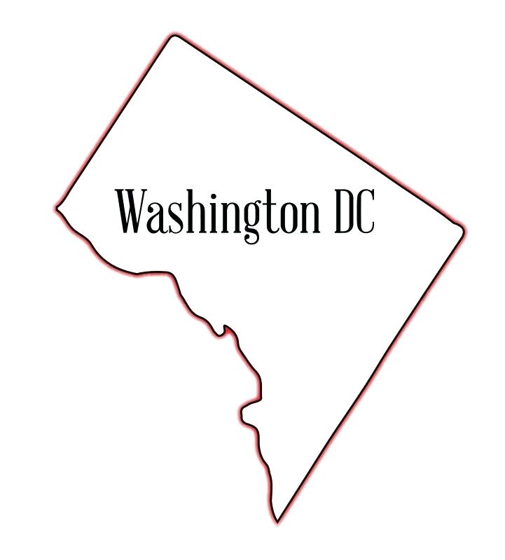 721x800 Outline Map Of The State Dc Over A White Background Stock Vector