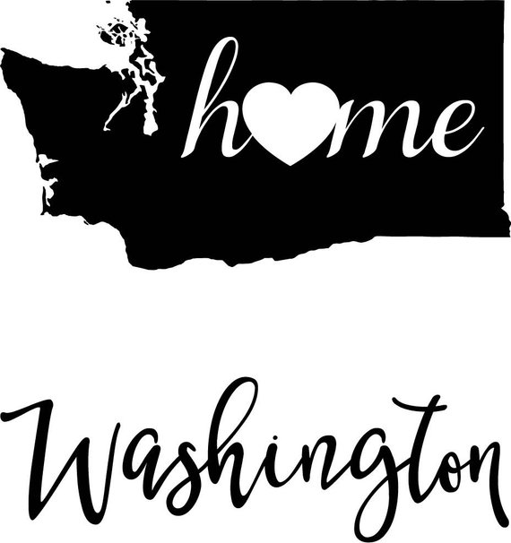 570x606 Washington State Map Digital File Svg Png Jpg Eps Vector Etsy