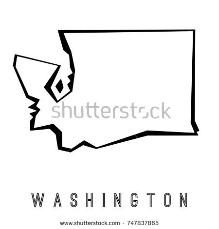 450x470 Washington State Outline Vector Map Us Shape Stock Royalty Free