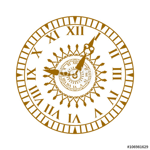500x500 Watch Face Antique Clock Vector Illustration. Stock Image And