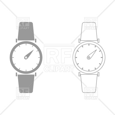 400x400 Hand Watch Grey And White Icon Vector Image Vector Artwork Of