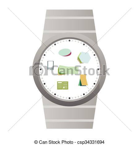 450x470 Vector Smart Watch Icons Isolated On White Eps Vectors