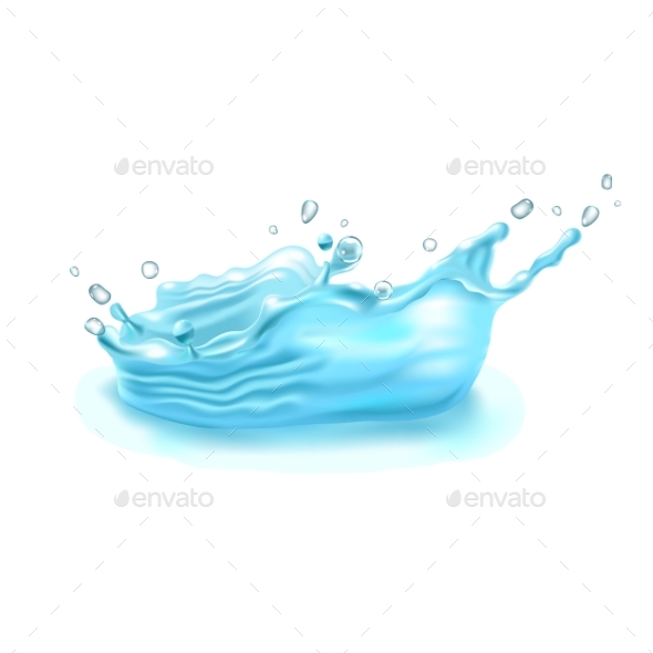590x590 Realistic Water Splash On White Background. Vector By Maria Averburg
