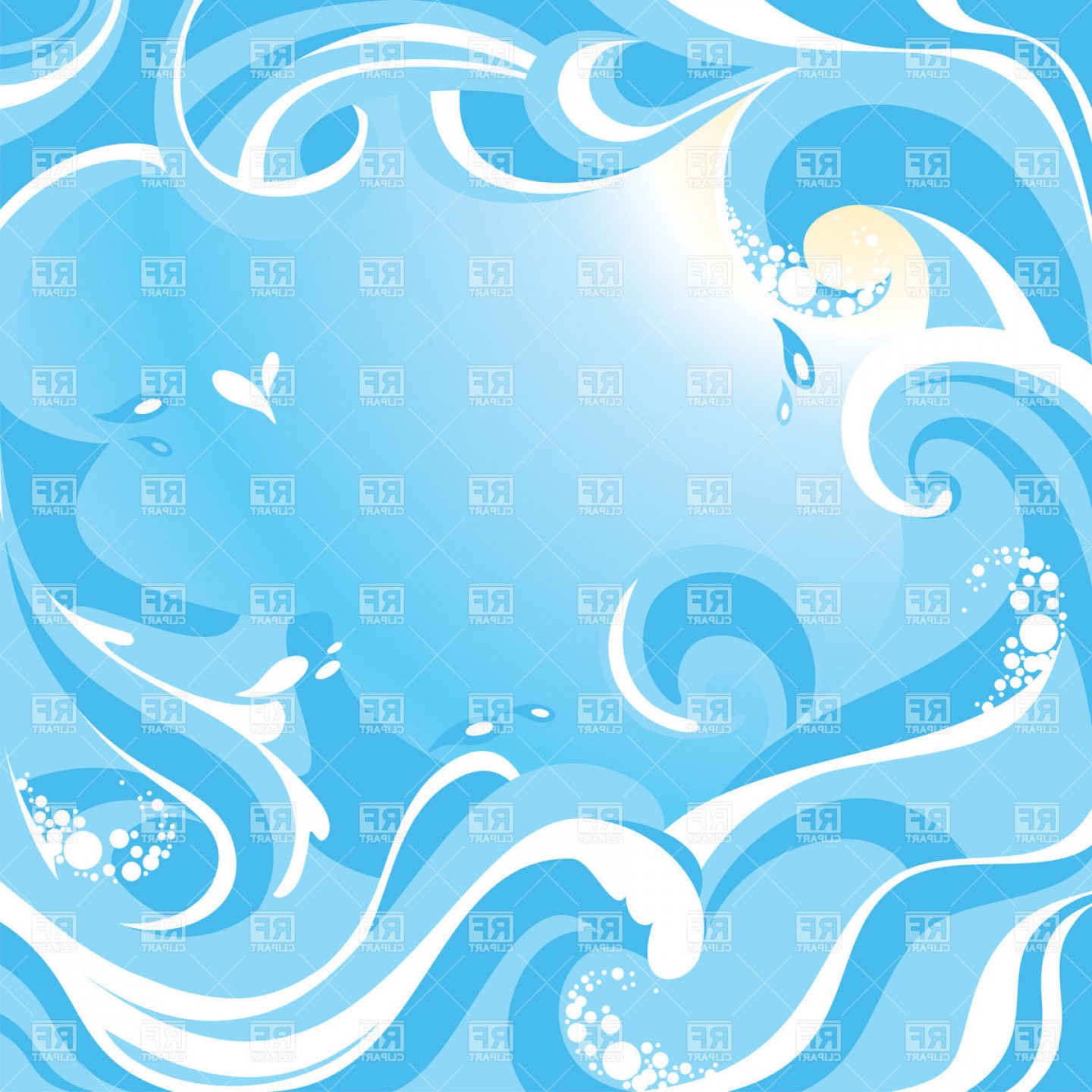 1440x1440 Abstract Water Background With Sea Waves Vector Clipart Shopatcloth