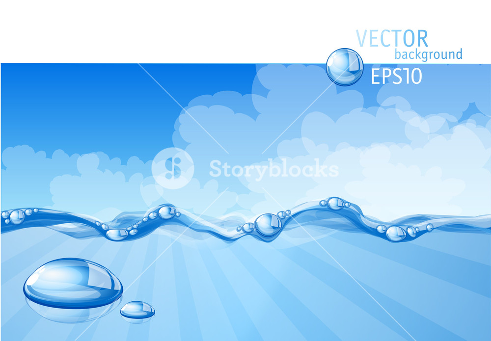 1000x695 Blue Water Background. Vector. Royalty Free Stock Image