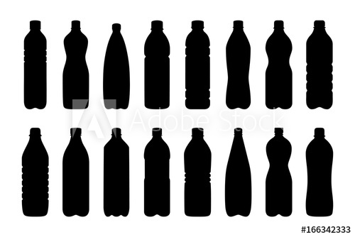 500x334 Set Of Silhouettes Of Water Bottles, Vector Illustration