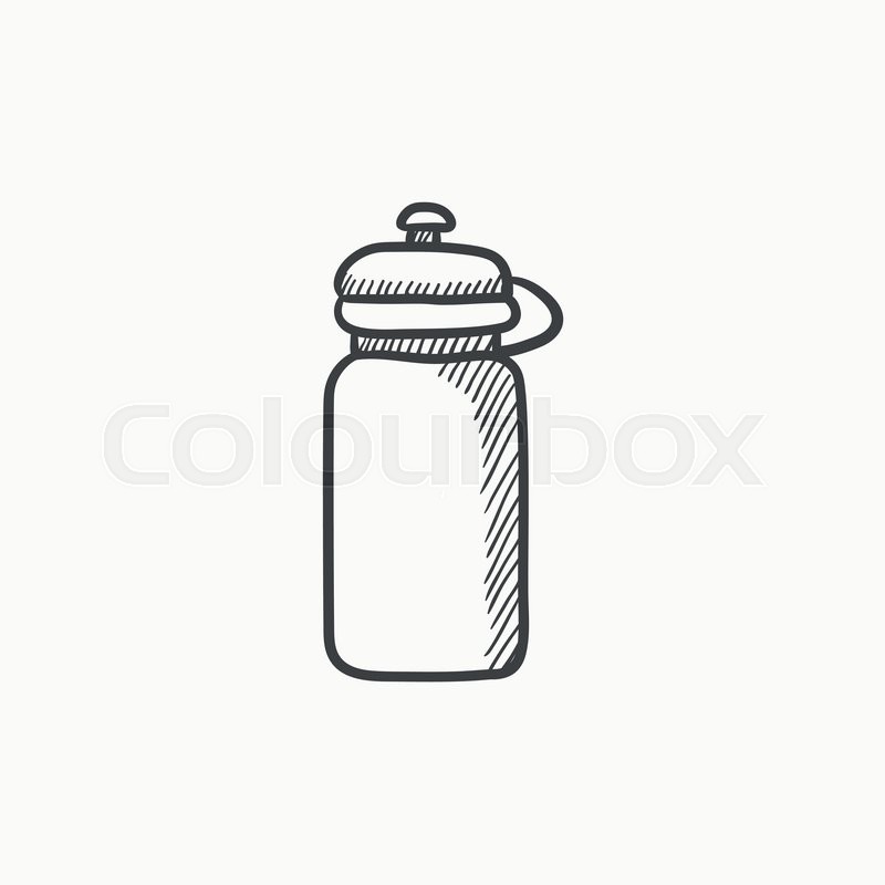 800x800 Sport Water Bottle Vector Sketch Icon Isolated On Background. Hand