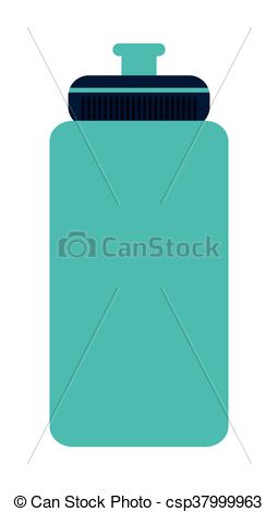 255x470 Blue Sports Water Bottle Vector Illustration Flat Style Design.