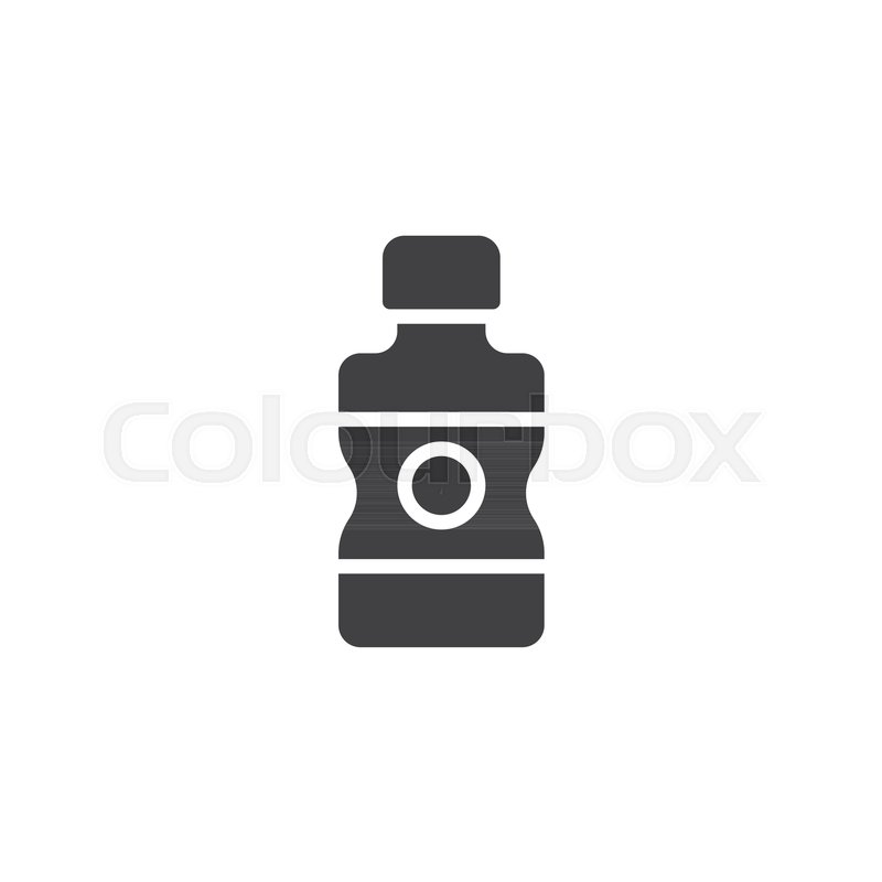 800x800 Water Bottle Vector Icon. Filled Flat Sign For Mobile Concept And
