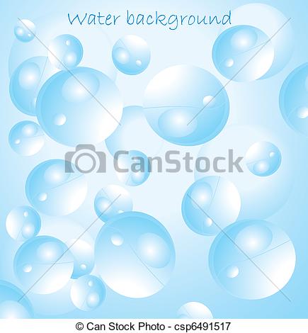 435x470 Blue Water With Bubbles Vector Illustration.