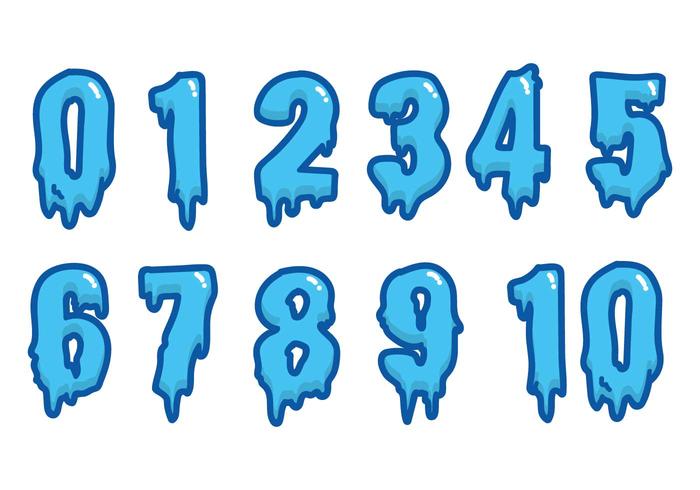700x490 Water Font Vector Numbers