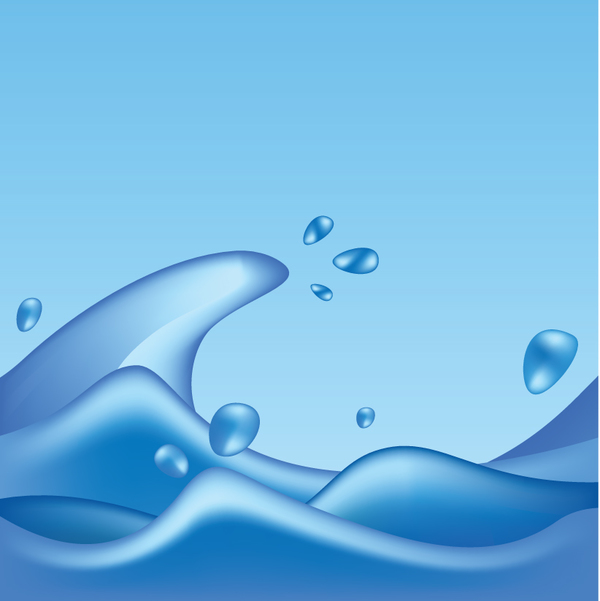 600x601 Wave With Water Drip Vector Free Download