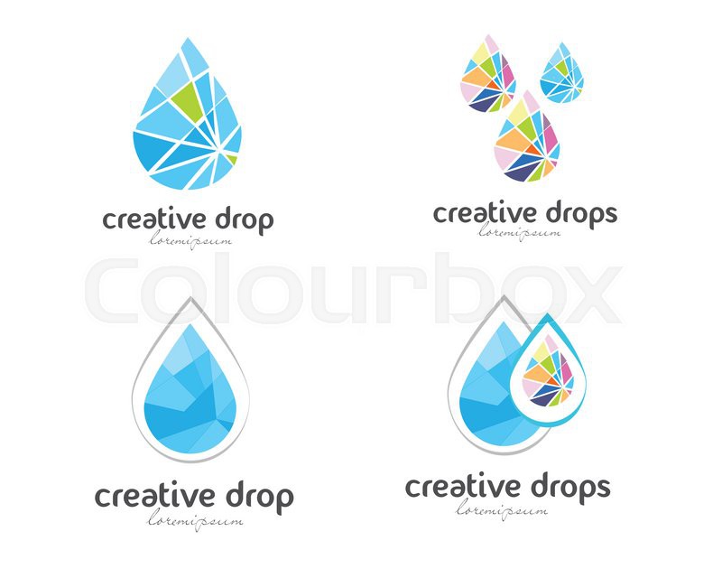 800x640 Water Drop Logo Vector. Creative Abstract Logos Made Of Water