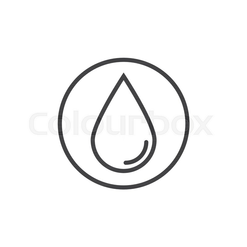800x800 Water Drop Line Icon, Outline Vector Sign, Linear Style Pictogram