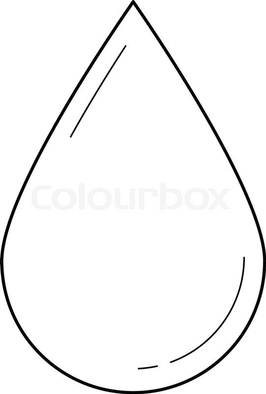 541x800 Water Drop Vector Line Icon Isolated On White Background. Clear