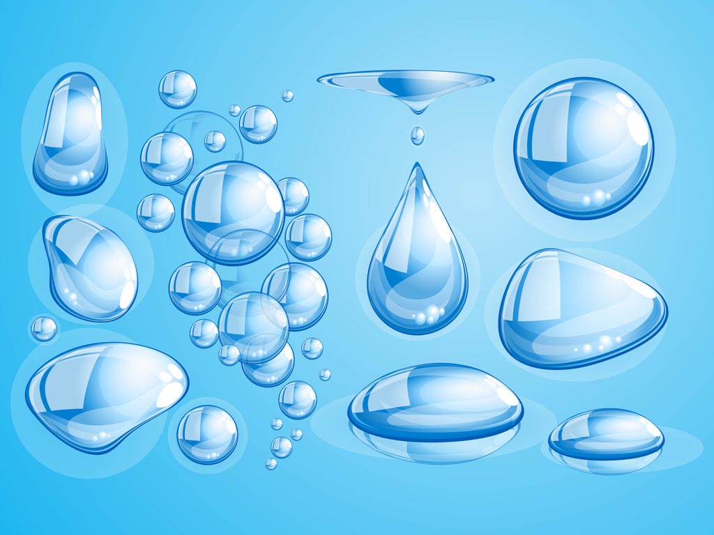 1024x768 Water Drop Vectors