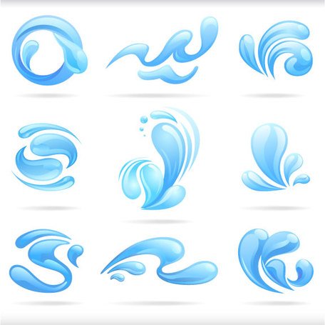 456x455 Free Splash Of Blue Water Drops Vector Illustratio Clipart And