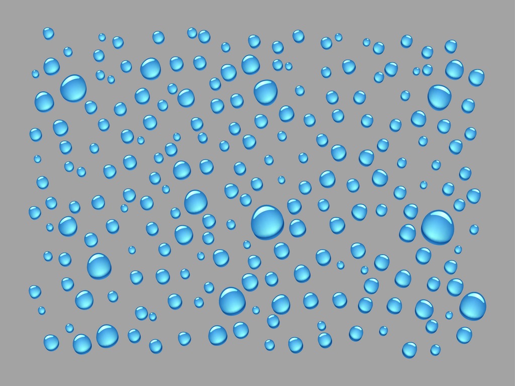 1024x768 Water Drops Vector