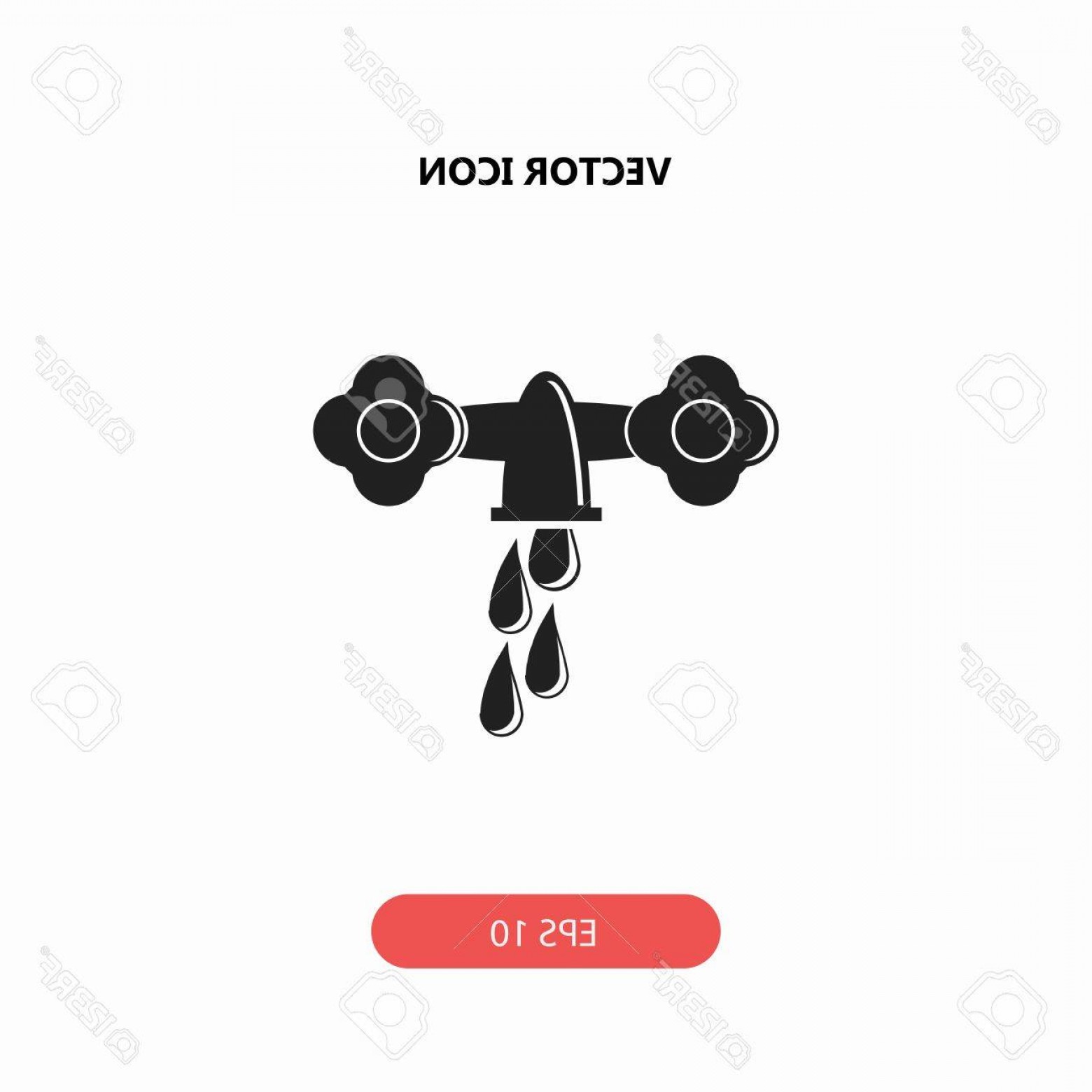 1560x1560 Photostock Vector Old Faucet With A Drop Of Water Coming Out Of It